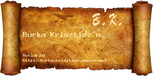 Burka Krisztián névjegykártya