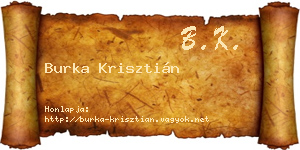 Burka Krisztián névjegykártya